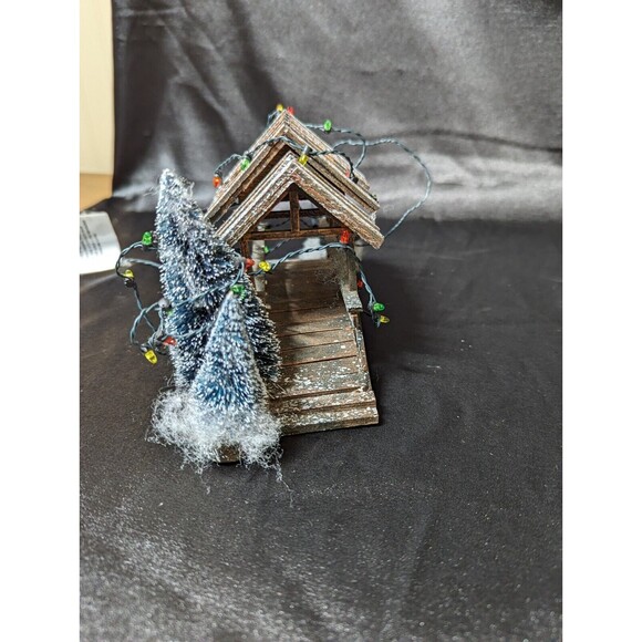 Lemax Wooden Bridge With Trees, Christmas Village Carole Towne Collection w/Box - Picture 14 of 14